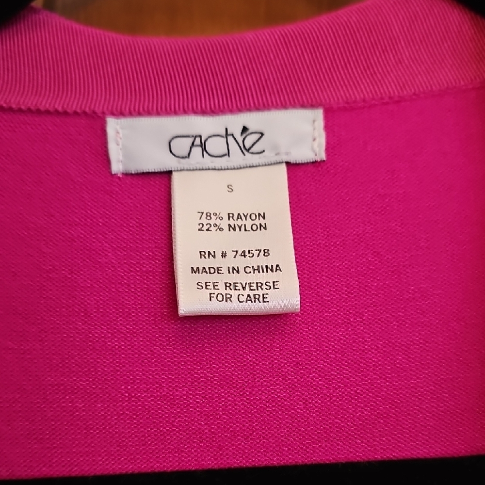 Cache Magenta Ruffled Cardigan - Picture 2 of 5